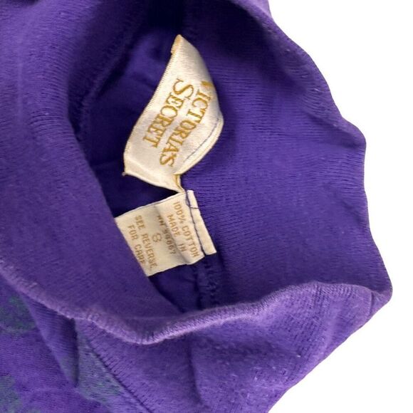 Victoria's Secret Gold Label Purple & Green Lounge Pajama PJ Set size Small - Picture 3 of 8